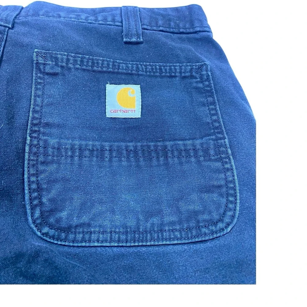 Carhartt Jeans Relaxed Fit Men's 33x34 Black RN# 14806 Carpenter Work Straight - Picture 2 of 12